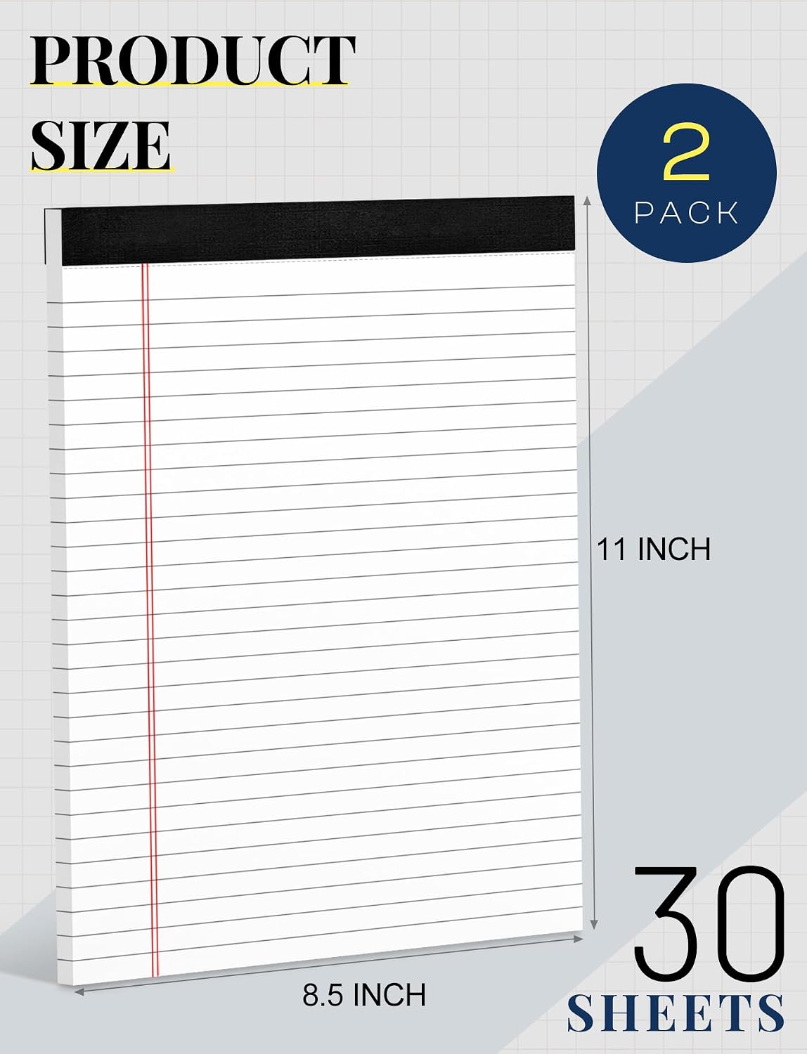 Legal Pads 8.5 x 11 White Note Pads 8.5 x 11 In 2 Pack Notepads 8.5 x 11
