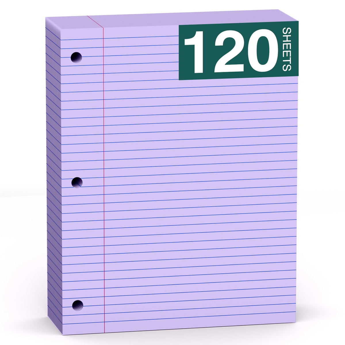 Note Pads 8 X 10.5 Loose Leaf Paper, 120Sheets, 3 Hole Punched Lined Paper