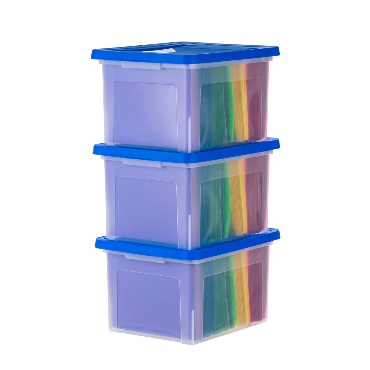IRIS USA 35 Qt. Letter/Legal File Box with Latching Lid, Clear