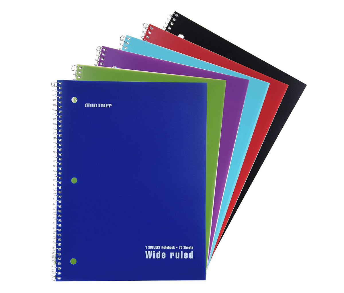 Mintra Office Spiral Notebooks, Wirebound, Journals for School, Work, Business, Aesthetic Stationery, Writing Pads, Teacher & Student Supplies (6, Pastel, College)