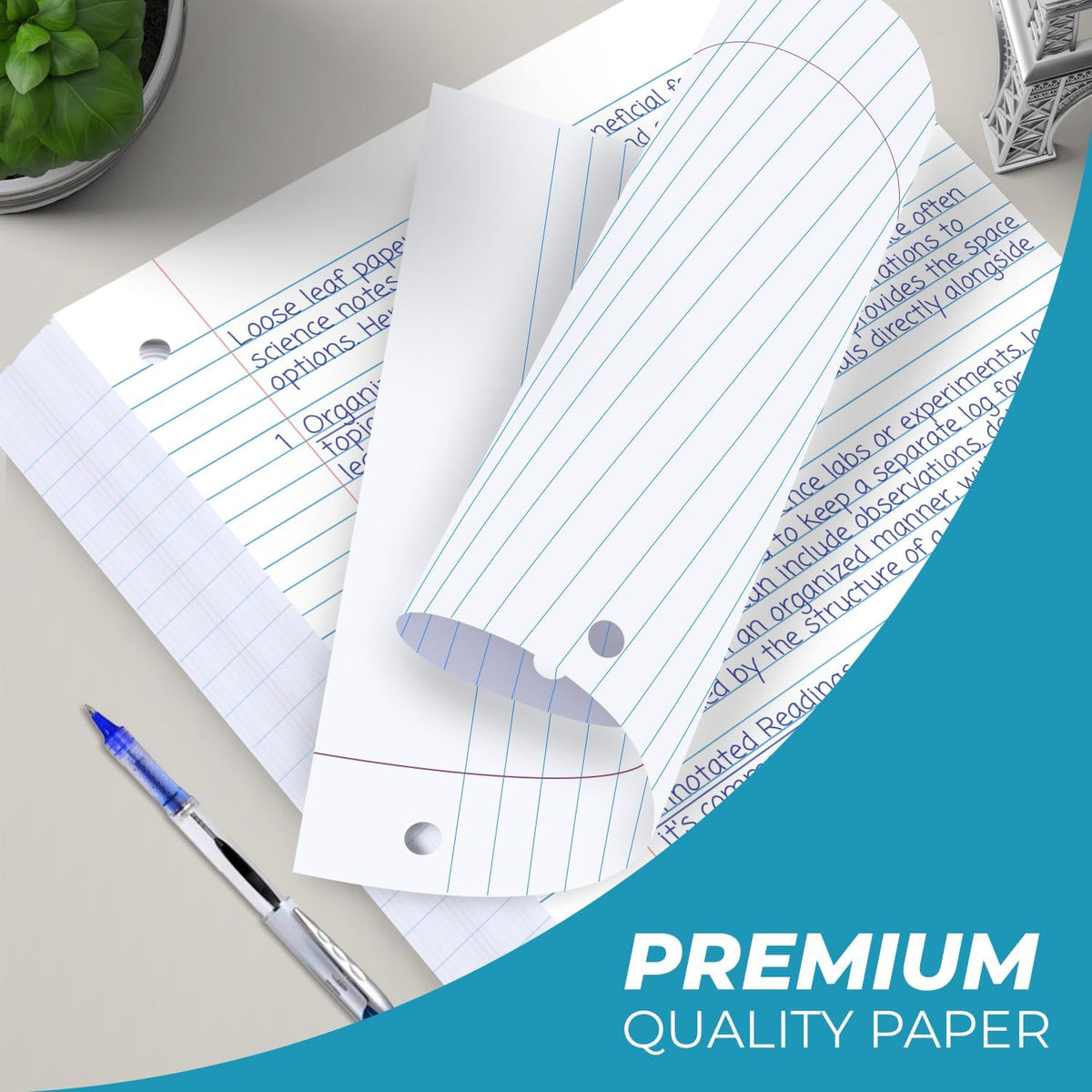 Rosmonde 450 Sheets Loose Leaf Paper, 3 Pack, College Ruled Filler Paper