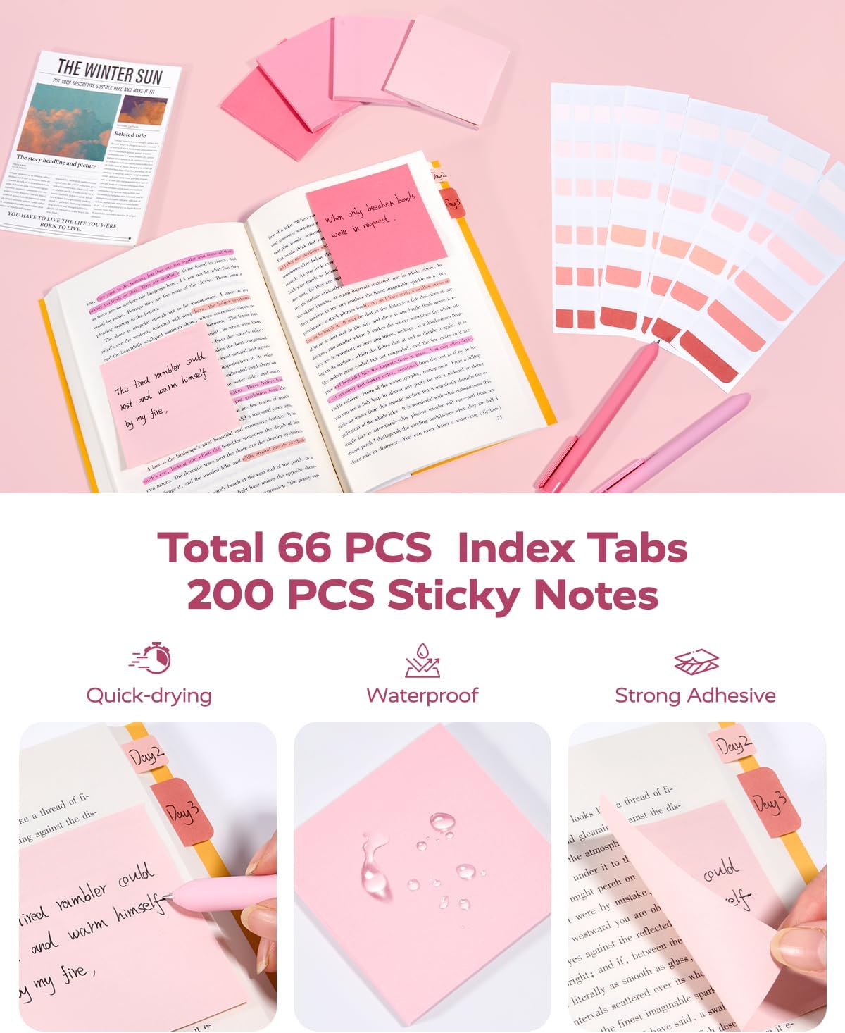 Four Candies Cute Aesthetic Pink School Supplies Kit for Girls
