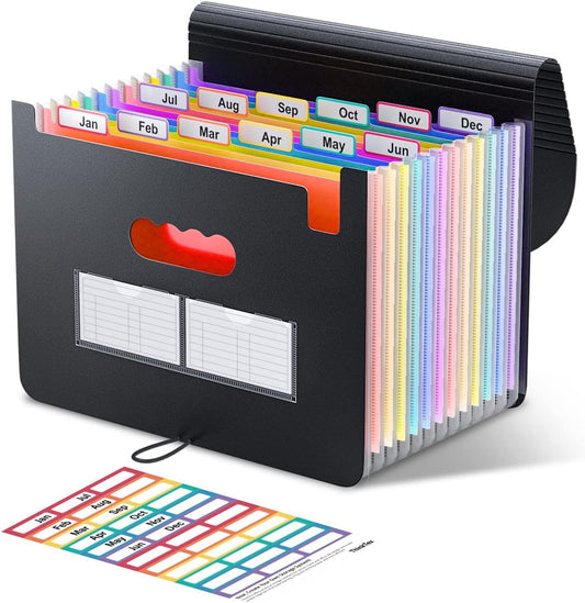ThinkTex Accordion File Organizer, 12 - Pocket Expanding File Folders