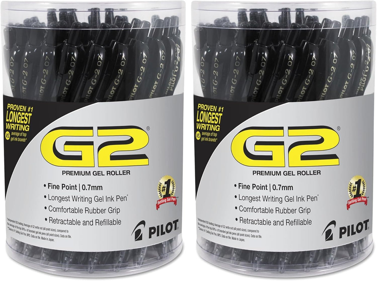 Pilot G2 Premium Gel Roller Pen, Retractable and Refillable, Fine Point 0.7 mm, Black Ink, 36 Count