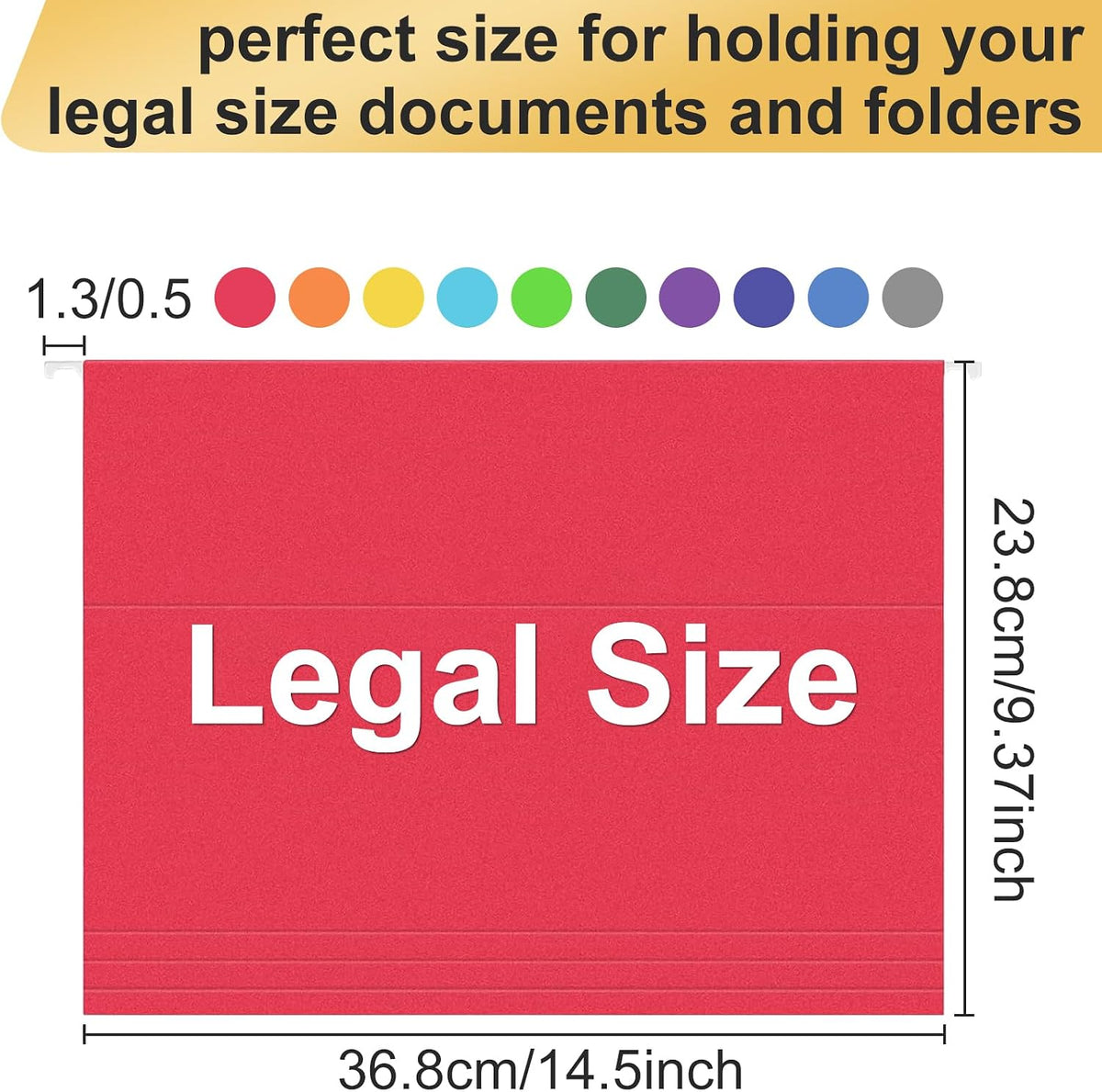Hanging File Folders Legal Size, 30 Pack File Folders with 1/5 Cut Adjustable tabs, 2" Expansion, Reinforced Hanging Folders Legal Size, Designed for Legal and Law Office File Organization