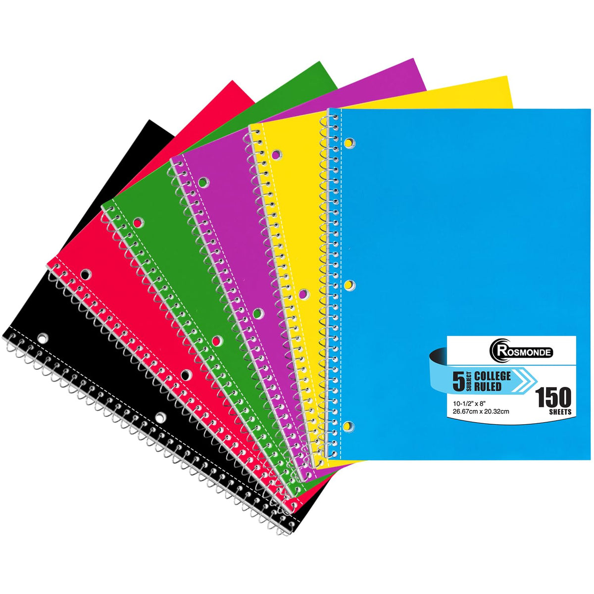 Rosmonde Spiral Notebook, 12 Pack, 1 Subject, College Ruled, 70 Sheets