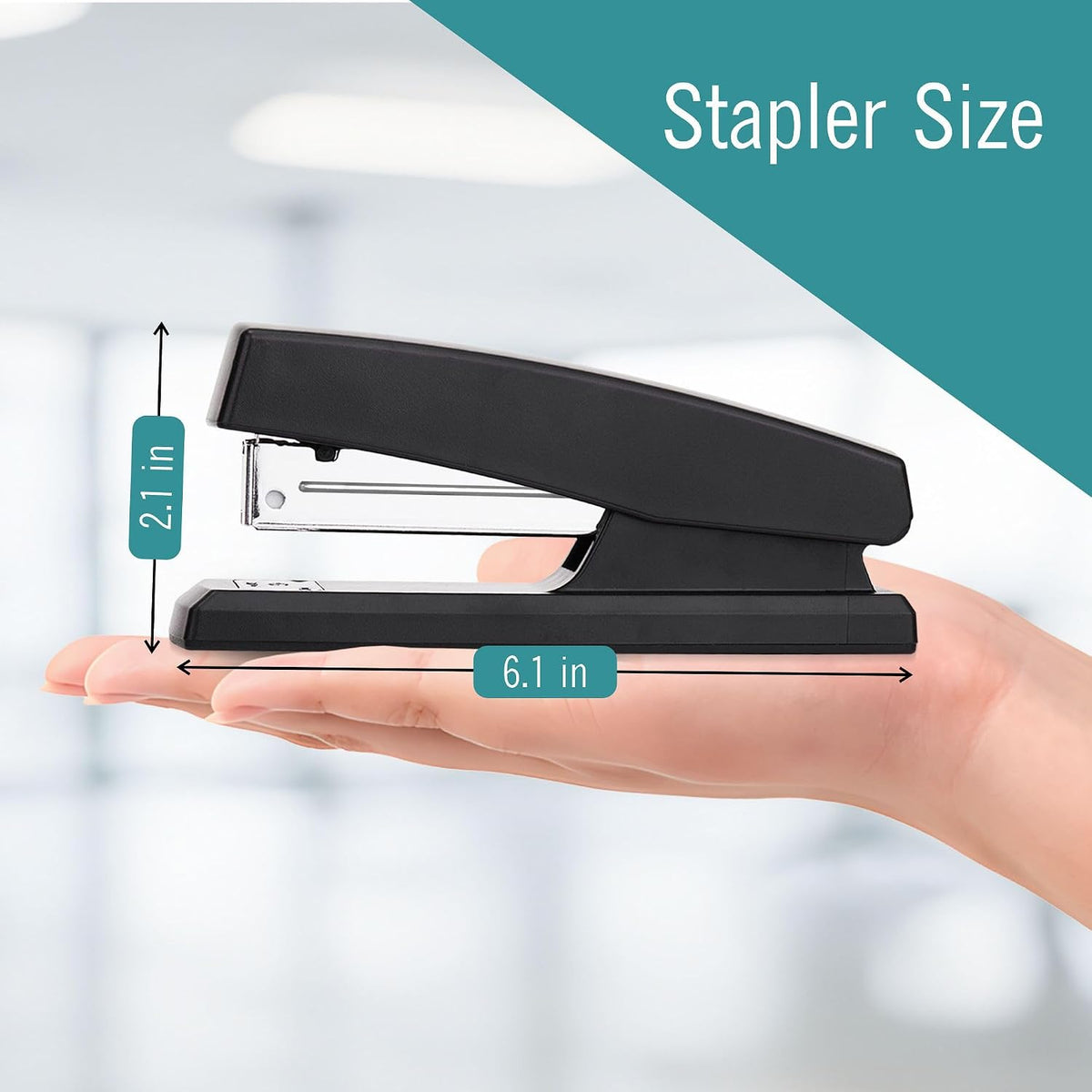 EXTRIC Staplers for Desk, Black Stapler Heavy Duty 3 PK 25 Sheet Capacity