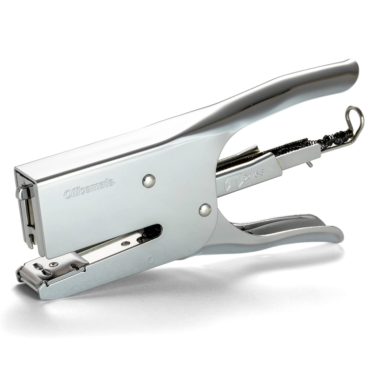Officemate Classic Plier Stapler Bundle -Includes 10,000 Staples, Quick Rear Spring Loading Stapler, Office Supplies for Desk, Home and School, All-Metal Construction, Silver