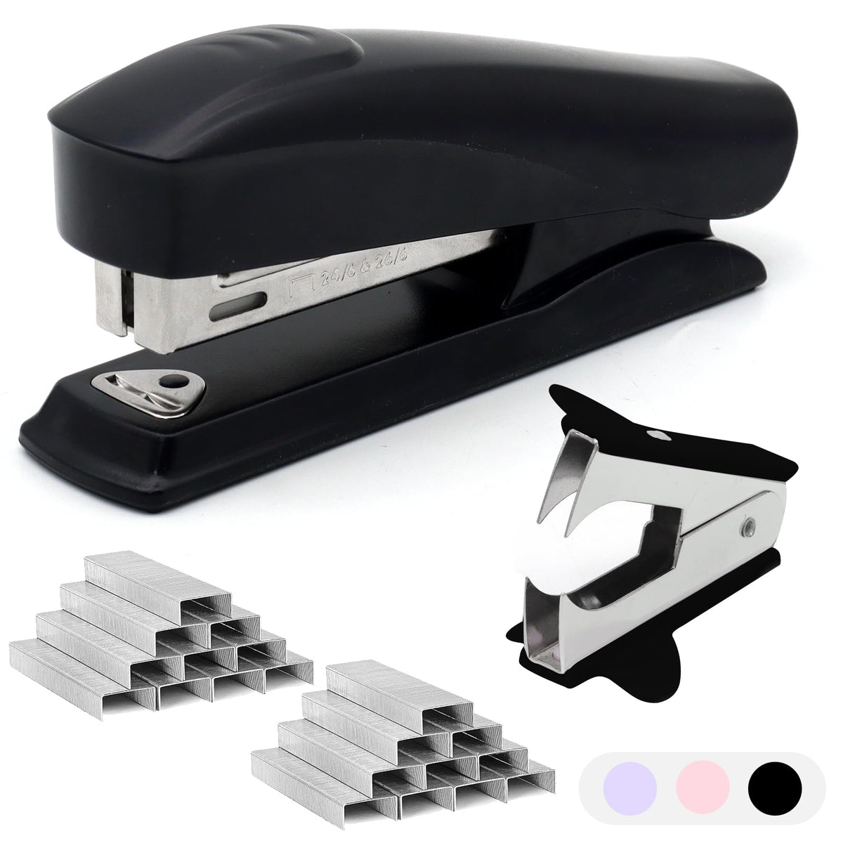Pink Office Stapler, Paper Stapler and Staples, Pink Office Supplies