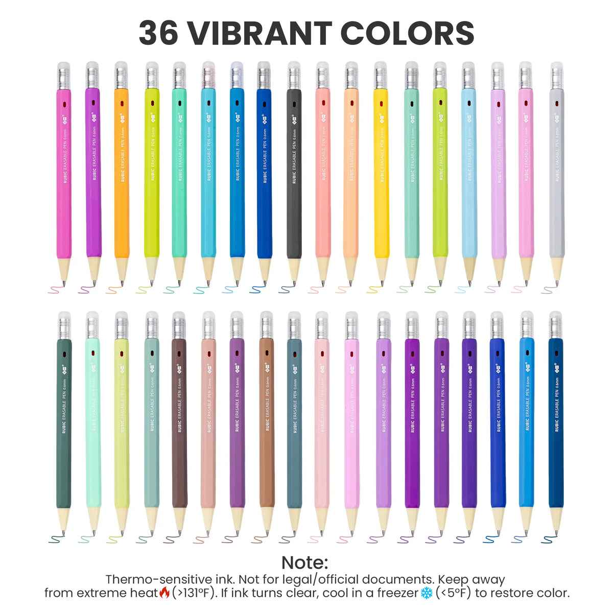 iiGEN RUBIC Erasable Gel Pens - 0.6mm Retractable Twist Magic Pens with Ergonomic Hexagonal Barrel Grip, Smooth Writing, Error Removal, Back to School Haul, College School Supplies, Office Accessories, Magic Pens & Refills