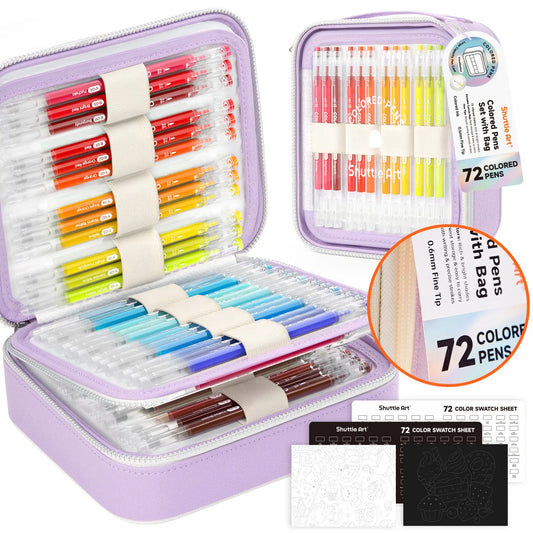 Colored Pens, Shuttle Art 22/24/30/72 Colors Cute Journal Pens 0.6mm Fine Point Colored Gel Pens for Black Paper Adult Coloring Writing Drawing Journaling Note Taking School Office Home,Design,Students,back to school,back to school shopping