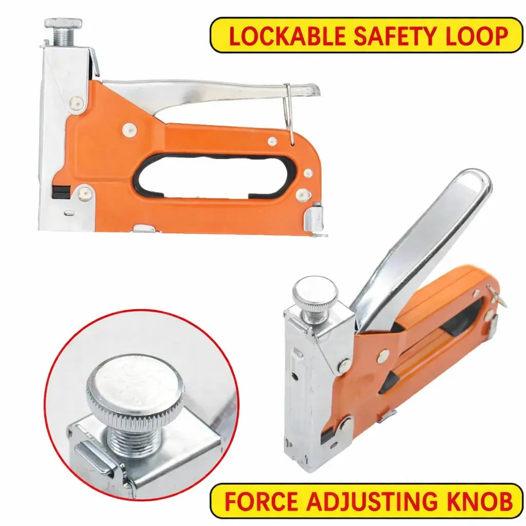 GJANSH Staple Gun Heavy Duty, 4-in-1 Stapler Gun with 800/4000 Staples, Manual Brad Nailer Power Adjustment Stapler Gun for Wood, Crafts, Carpentry, Decoration DIY toolupgrade