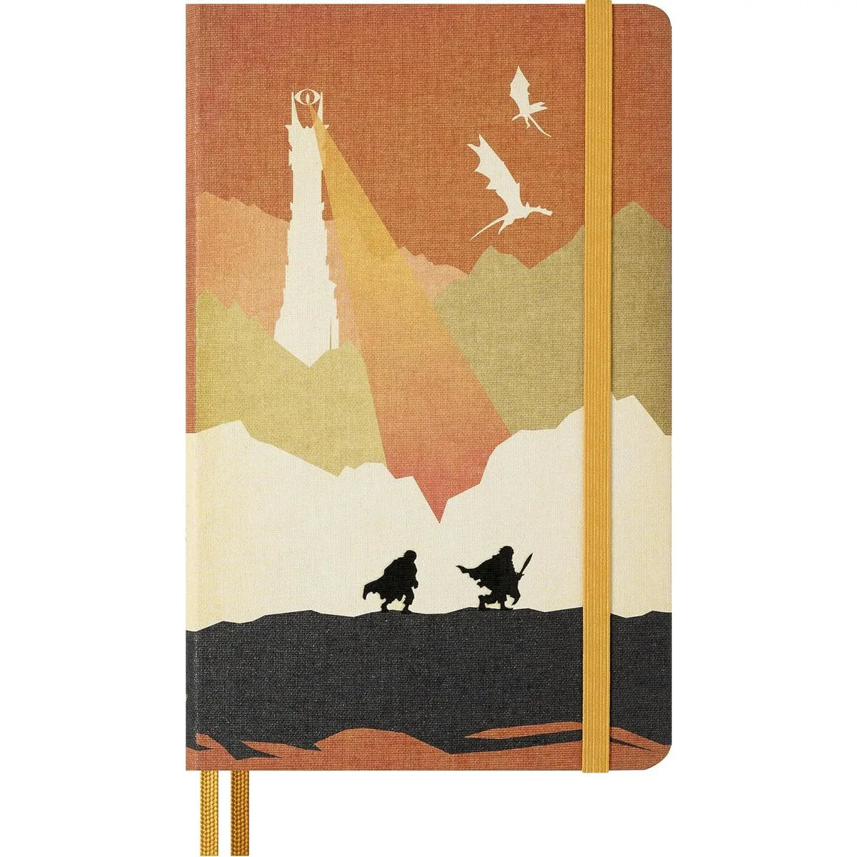 Moleskine Limited Edition The Lord of the Rings Hardcover Journal Notebook, Large (5" x 8.25"), College Ruled, Frodo & Sam Journey Graphic, 176 Pages, Ribbon Bookmark, Eco-Friendly for Fantasy Fans, College Ruled Notebooks, Lined Notepad, Fabric Cover, Be