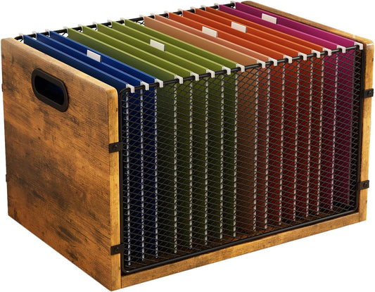 Hanging File Folder Organizer Filing Box with Handles File Organizer Holder for Desk Space-Saving Storage Bin for Letter Size – Open Design for Quick Access & Efficient Organization
