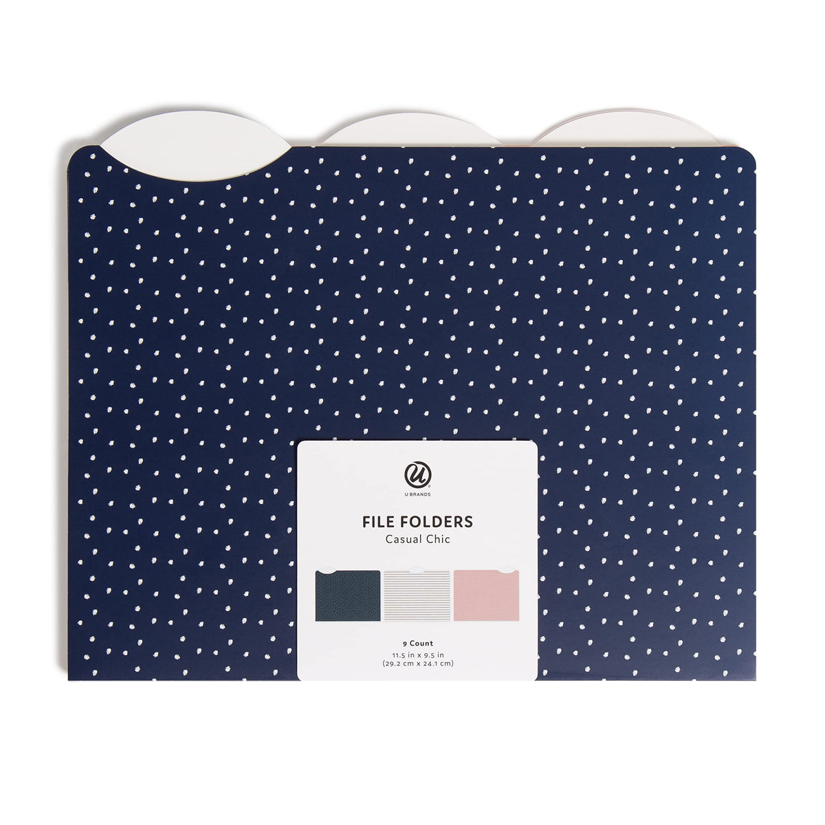 U Brands Fashion File Folders, 9 Count, 1/3-Cut Tabs in Assorted Positions, Letter Size, Office Supplies (Moroccan)