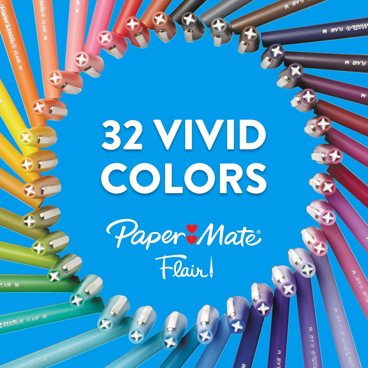 Paper Mate Flair Felt Tip Pens, Medium Point (0.7mm), 12 Count - For Arts & Crafts, Note-Taking, Journaling, School Supplies for Teachers & Students