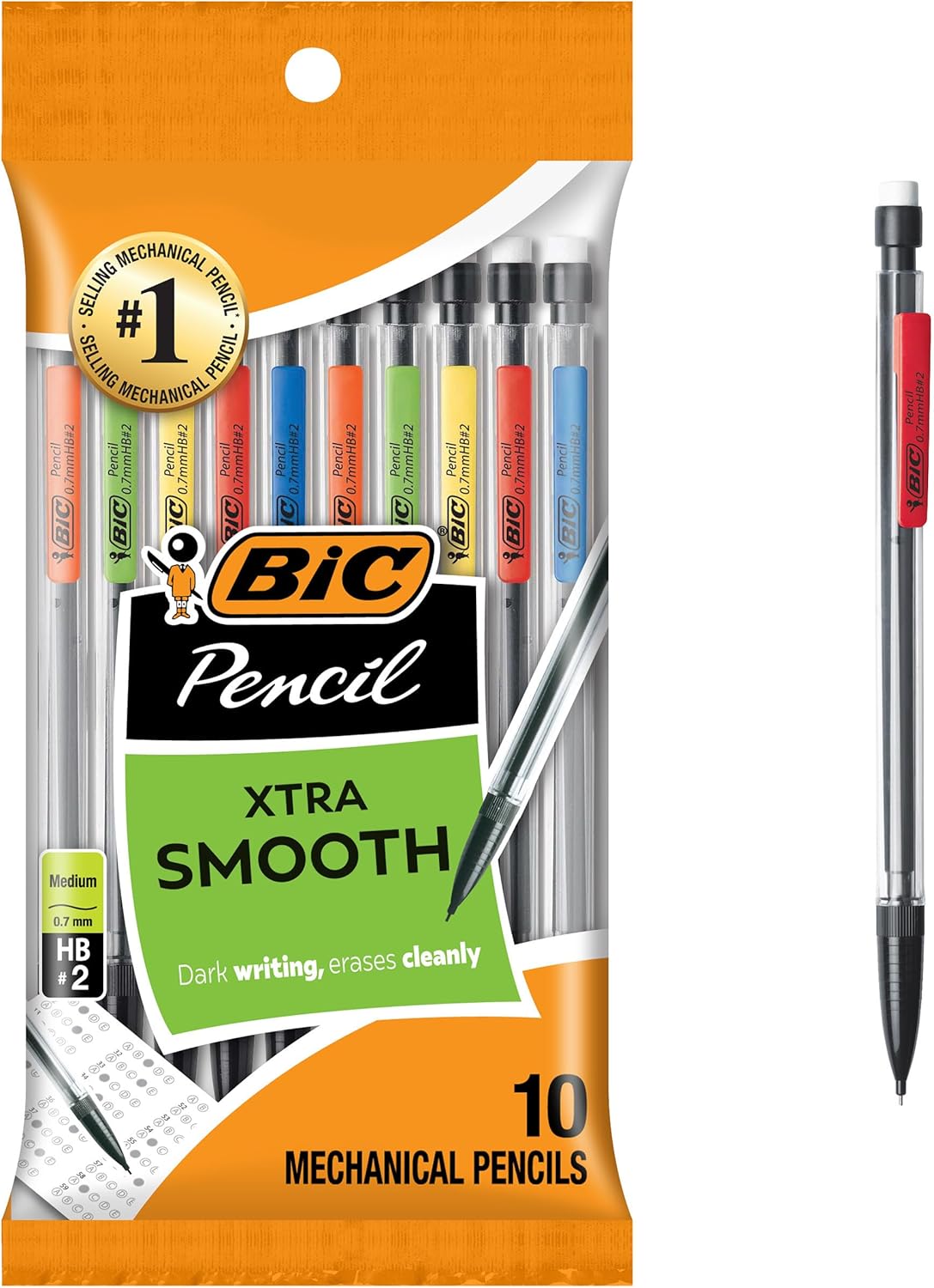 BIC Xtra-Smooth Mechanical Pencils, Medium Point, 0.7mm, 10-Count Pack