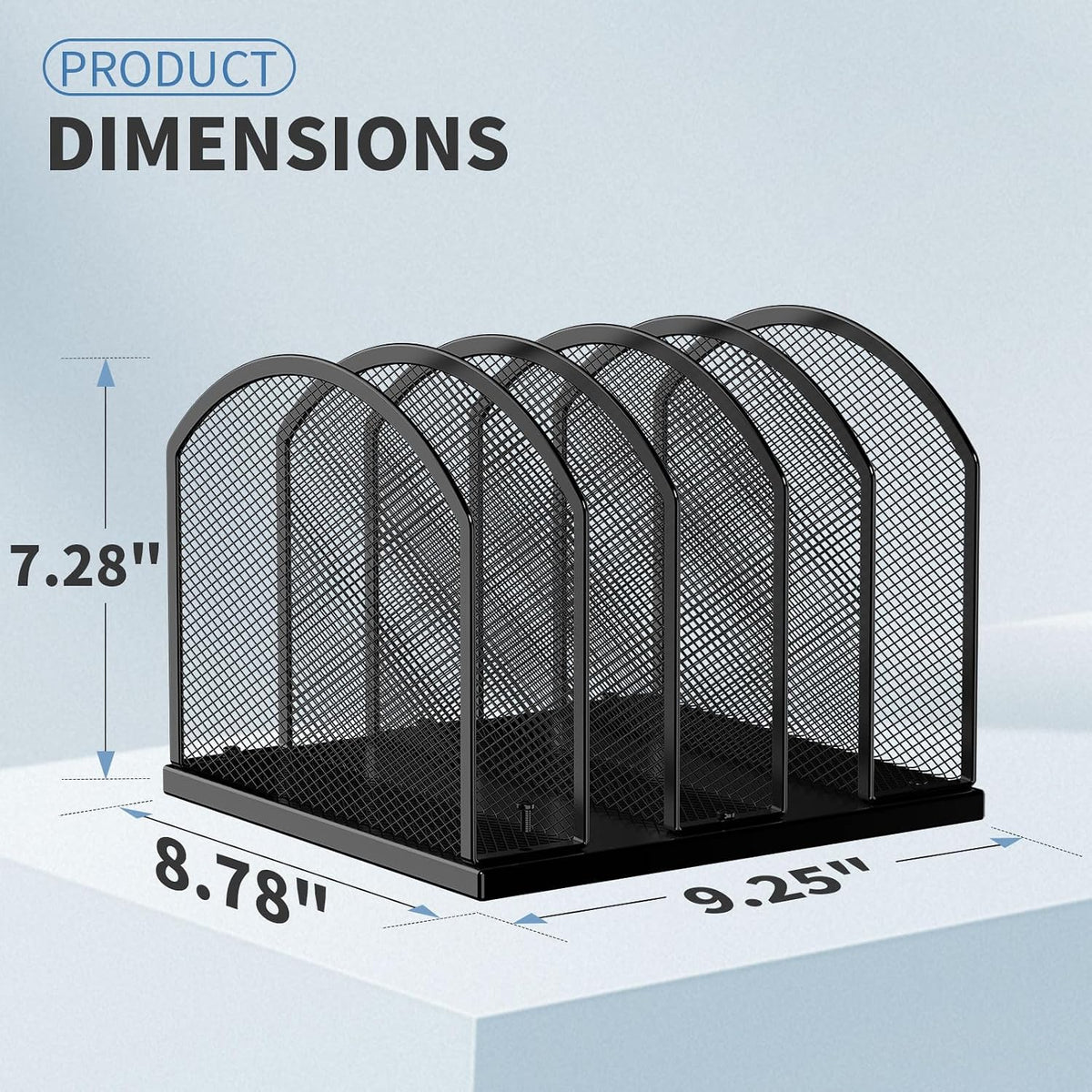 Gawerk 5-Section Vertical Desktop Organizer, 5-Section Mesh File Folder Stand Sorter for Office Home Classroom Organization