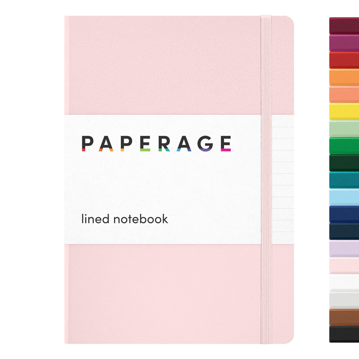 PAPERAGE Lined Journal Notebook, Hardcover Journal for Women & Men, 160 Pages, (5.6 in x 8 in), College Ruled Journaling Notebook for Work, School Supplies & Note Taking, (Black)