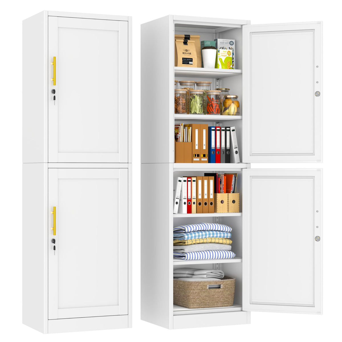 2 Drawer Metal File Cabinet with Lock,Lateral Filing Storage Cabinets,Steel Wide File Organization for Legal/Letter/A4/F4 Size with Hanging Files&Key,Lockable Printer Stand for Home Office, Black