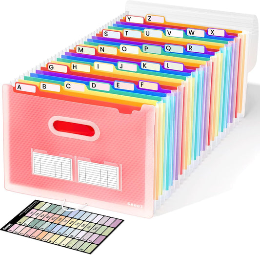 Sooez Accordion File Organizer, 26-Pocket Expanding File Folder Letter Size