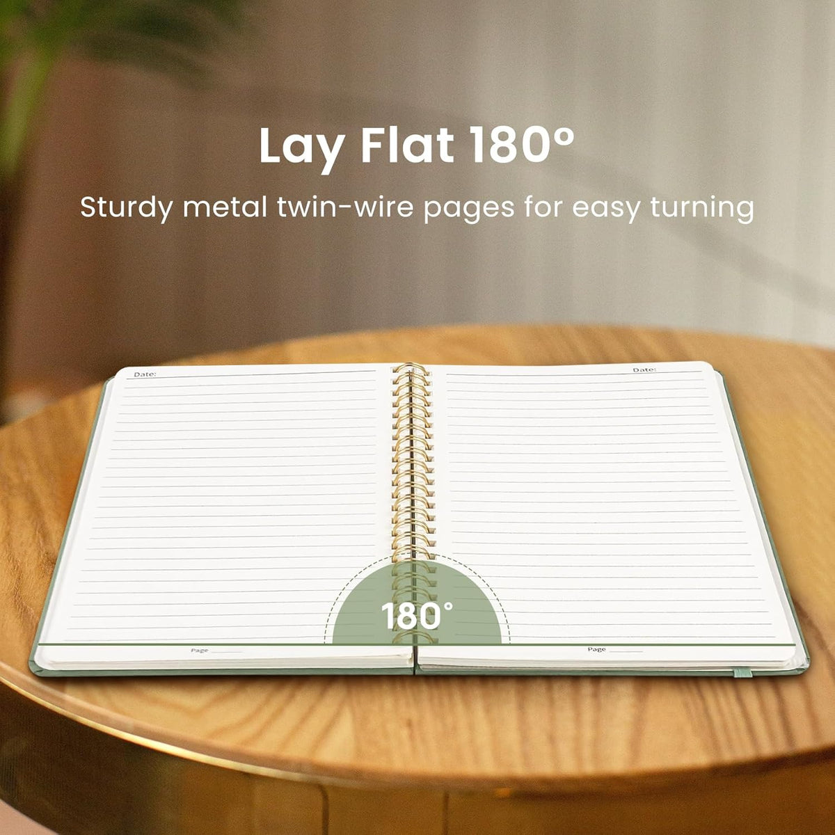 Taja Lined Spiral Notebook for Work, 5.7"x7.9" Spiral Journal College Ruled