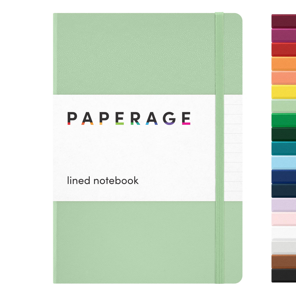 PAPERAGE Lined Journal Notebook, Hardcover Journal for Women & Men, 160 Pages, (5.6 in x 8 in), College Ruled Journaling Notebook for Work, School Supplies & Note Taking, (Black)