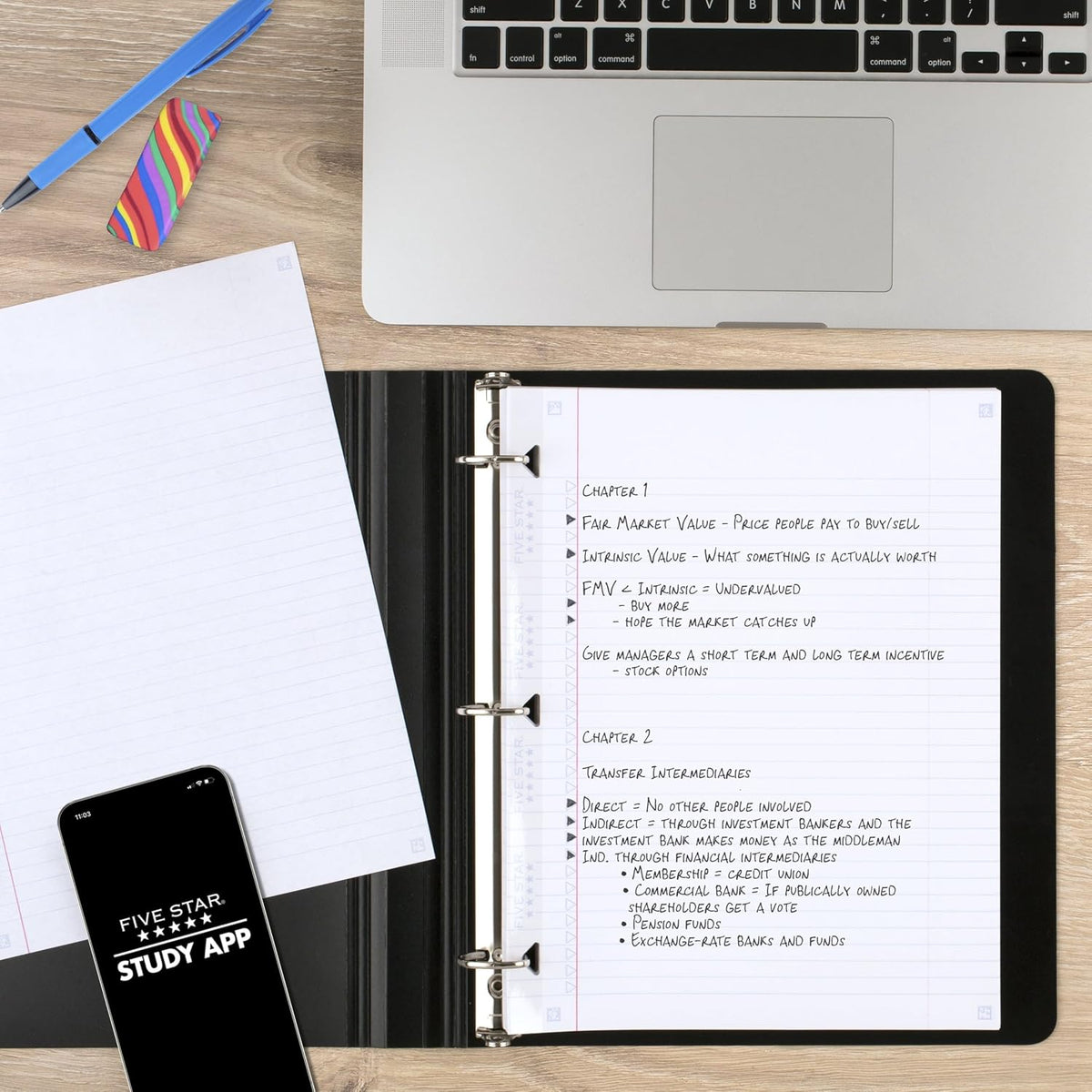 Five Star Loose Leaf Paper + Study App, College Ruled Filler Notebook Paper, Reinforced, Fights Ink Bleed, 8-1/2" x 11", 200 Sheets (170054-ECM)