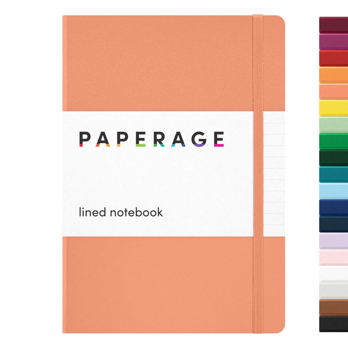 PAPERAGE Lined Journal Notebook, Hardcover Journal for Women & Men, 160 Pages, (5.6 in x 8 in), College Ruled Journaling Notebook for Work, School Supplies & Note Taking, (Black)