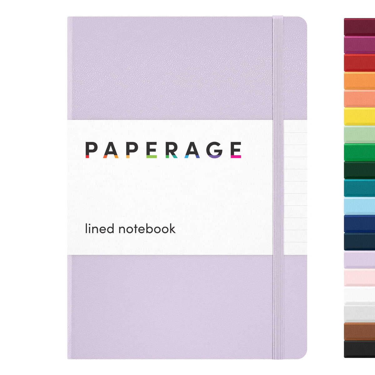 PAPERAGE Lined Journal Notebook, Hardcover Journal for Women & Men, 160 Pages, (5.6 in x 8 in), College Ruled Journaling Notebook for Work, School Supplies & Note Taking, (Black)