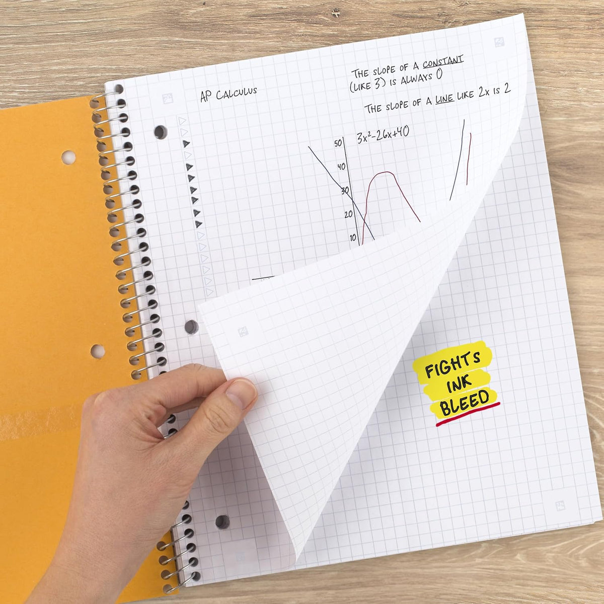 Five Star Spiral Notebook + Study App, 1 Subject, Graph Ruled Paper, 8-1/2" x 11", 100 Sheets, Fights Ink Bleed, Water Resistant Cover, Black (73679)