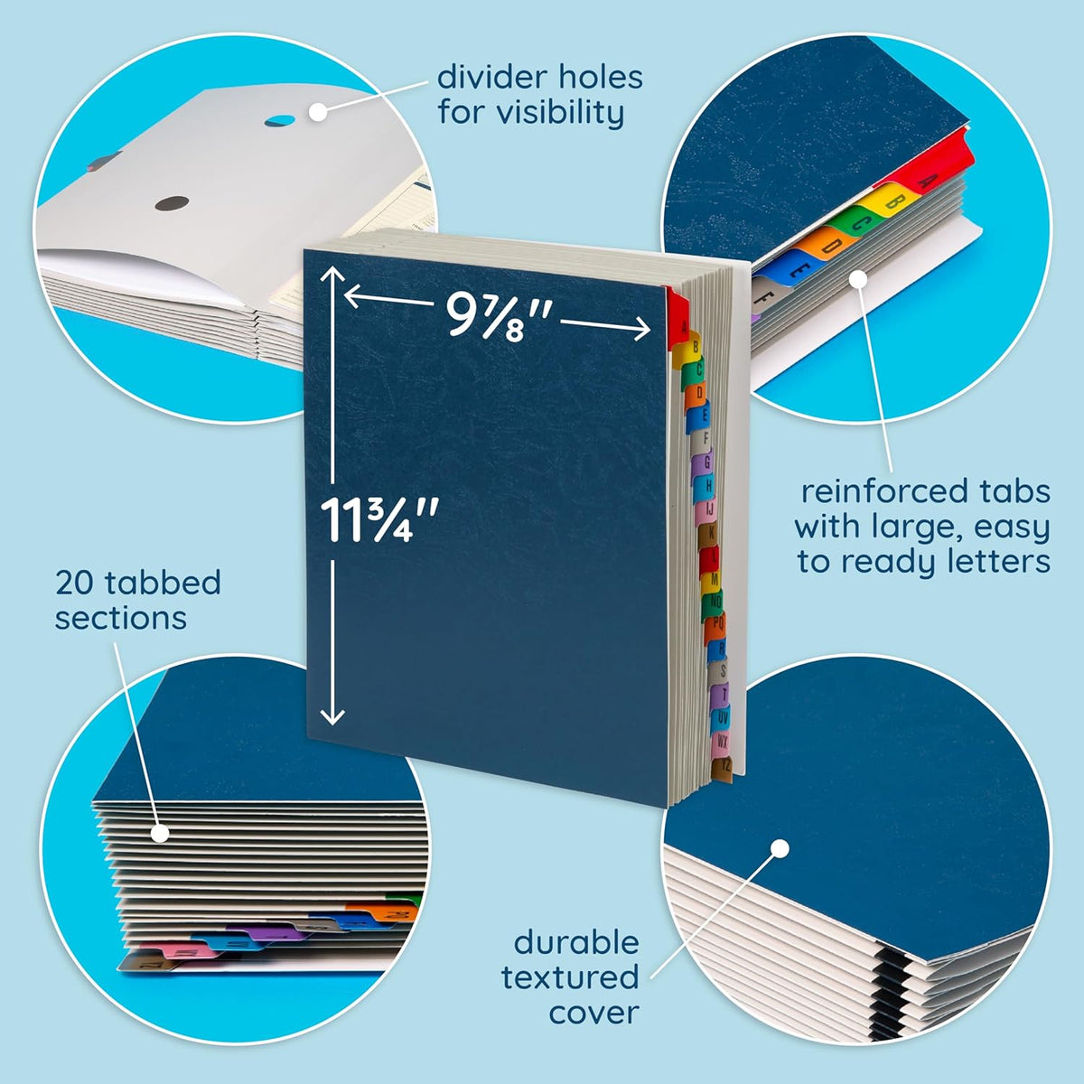 Blue Summit Supplies Expanding Desk File Sorter, Alphabetical, Letter Size
