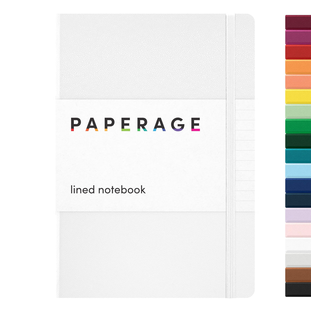 PAPERAGE Lined Journal Notebook, Hardcover Journal for Women & Men, 160 Pages, (5.6 in x 8 in), College Ruled Journaling Notebook for Work, School Supplies & Note Taking, (Black)