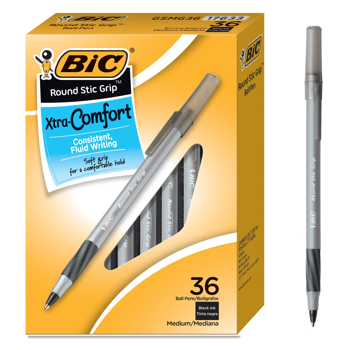 BIC Ballpoint Pen, Black and Blue Ink, 36-Count