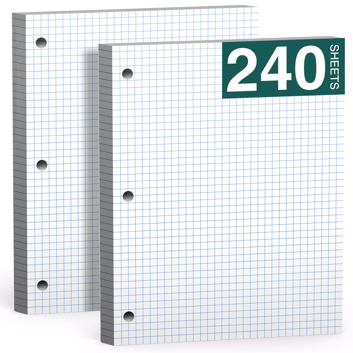 Note Pads 8 X 10.5 Loose Leaf Paper, 120Sheets, 3 Hole Punched Lined Paper
