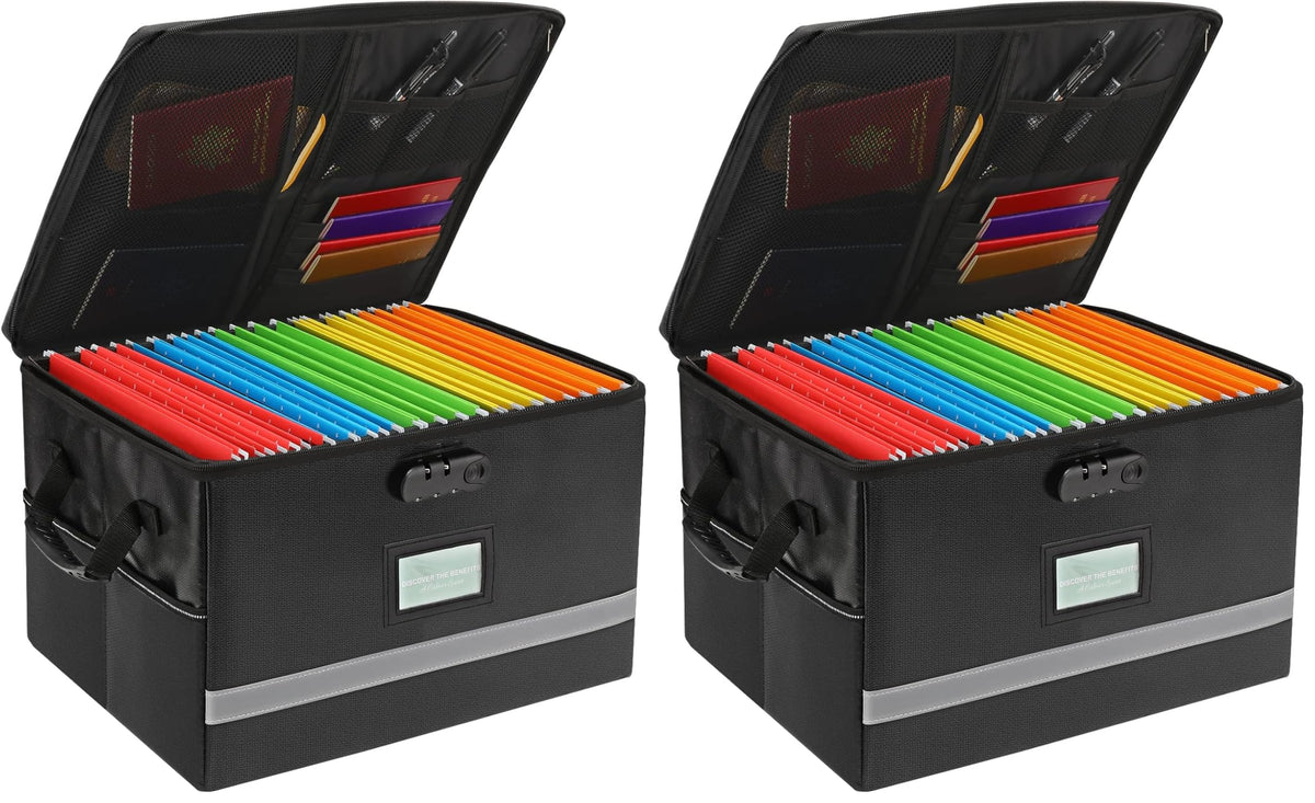 EXLIFBAG Fireproof File Organizer with Lock, 1 Layer
