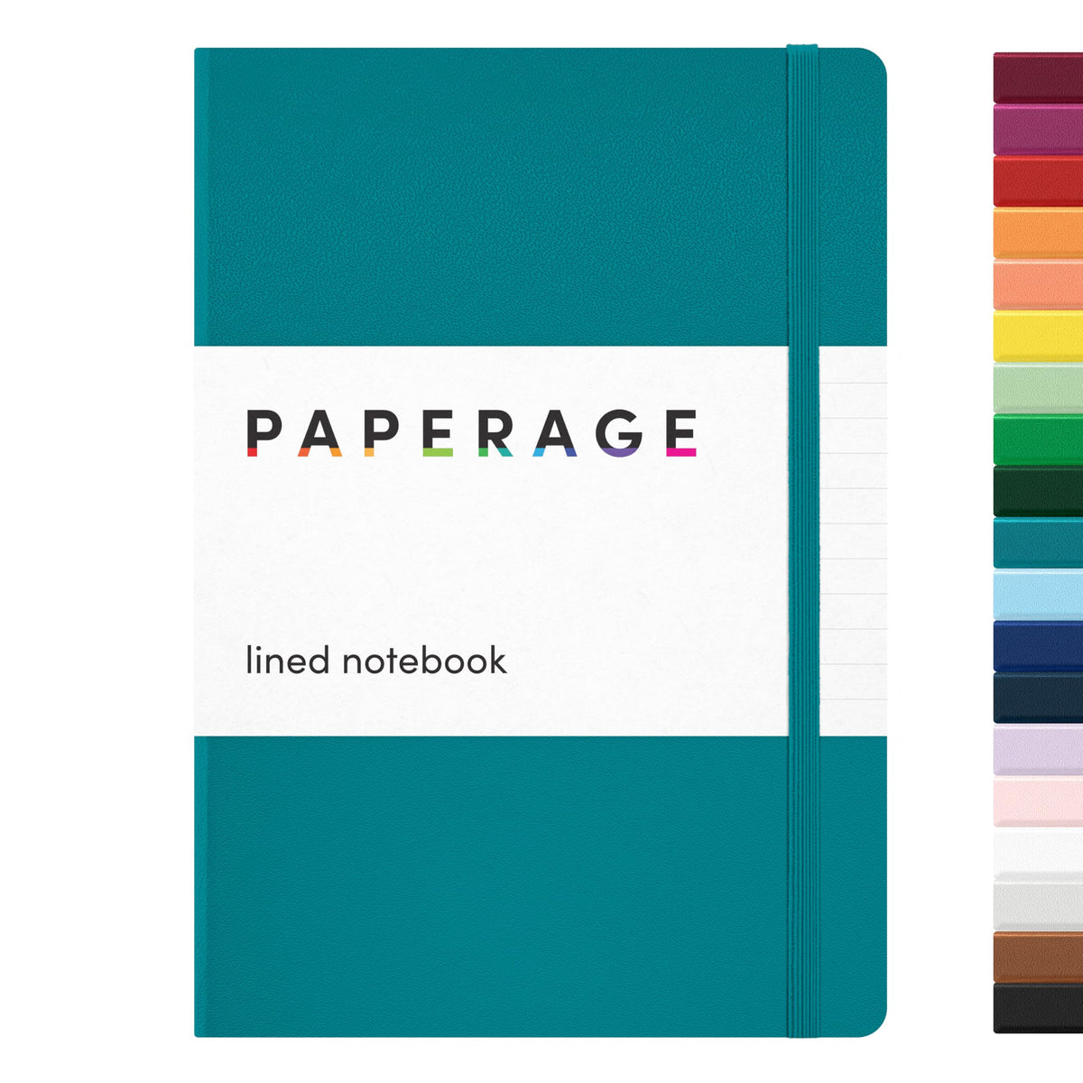 PAPERAGE Lined Journal Notebook, Hardcover Journal for Women & Men, 160 Pages, (5.6 in x 8 in), College Ruled Journaling Notebook for Work, School Supplies & Note Taking, (Black)