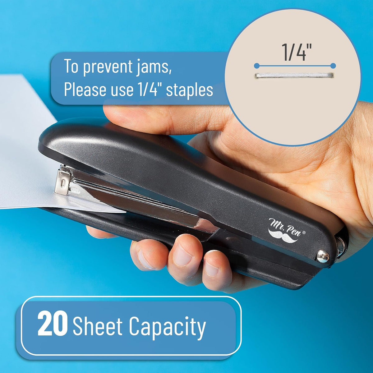 Mr. Pen- Staplers with 200 Staples, 20 Sheet Capacity, Pack of 2
