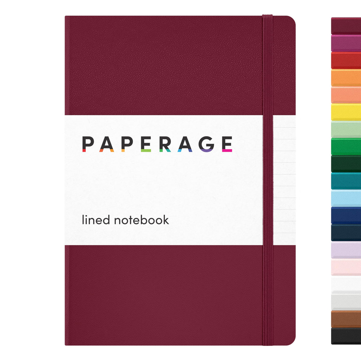 PAPERAGE Lined Journal Notebook, Hardcover Journal for Women & Men, 160 Pages, (5.6 in x 8 in), College Ruled Journaling Notebook for Work, School Supplies & Note Taking, (Black)