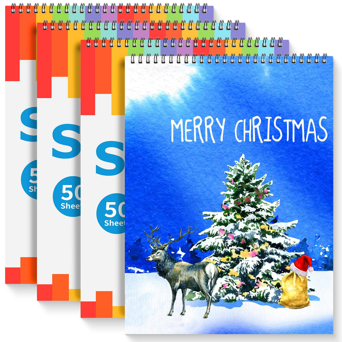 9" x 12" Sketch Book, 2-Pack 50 Sheets Spiral Bound Art Sketchbook Notebook