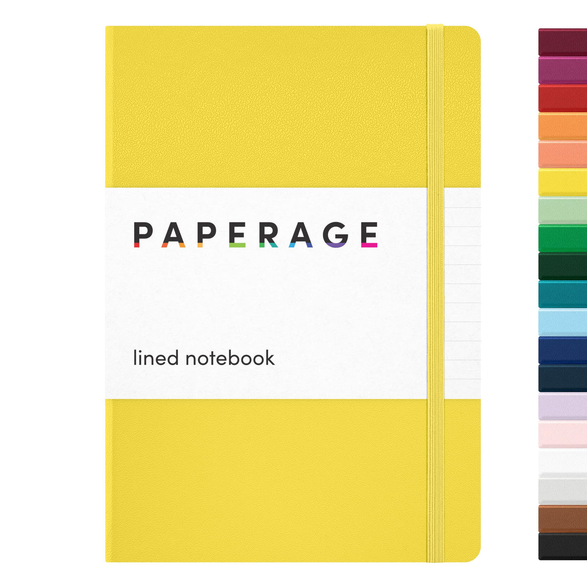 PAPERAGE Lined Journal Notebook, Hardcover Journal for Women & Men, 160 Pages, (5.6 in x 8 in), College Ruled Journaling Notebook for Work, School Supplies & Note Taking, (Black)