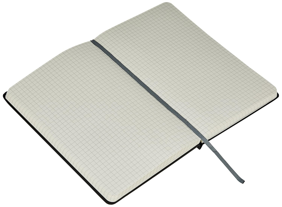 Amazon Basics Classic Grid Notebook for Writing and Note Taking, Hardcover, Graph Ruled, 240 Pages, 5" x 8.25", Black