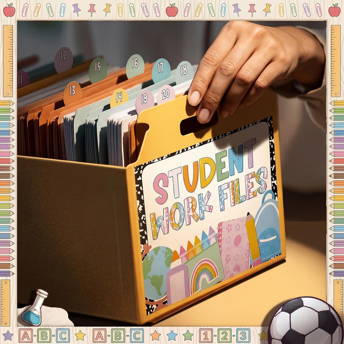 Marspark 10 Set Classroom Organization Folder Label Student Work File Label