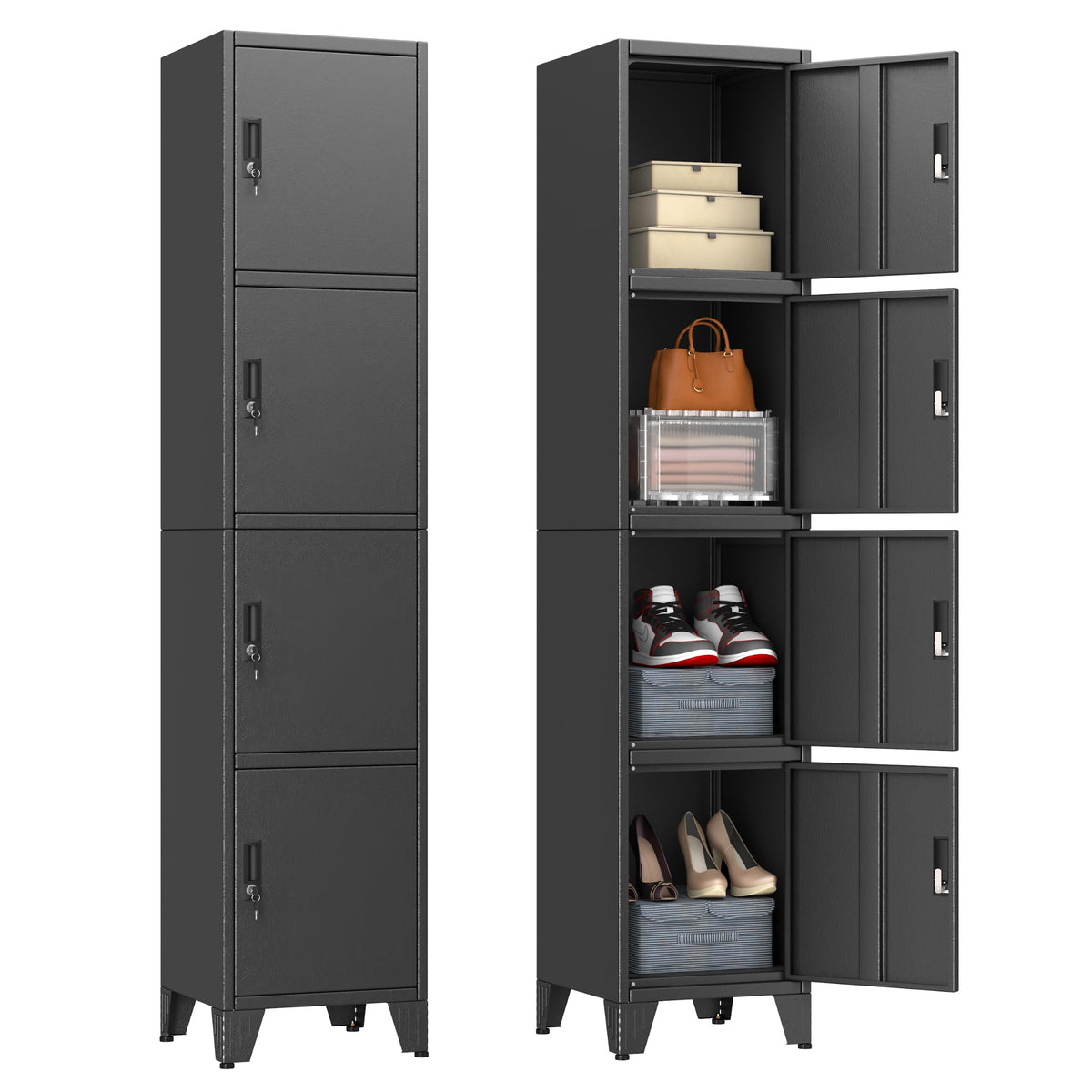 2 Drawer Metal File Cabinet with Lock,Lateral Filing Storage Cabinets,Steel Wide File Organization for Legal/Letter/A4/F4 Size with Hanging Files&Key,Lockable Printer Stand for Home Office, Black