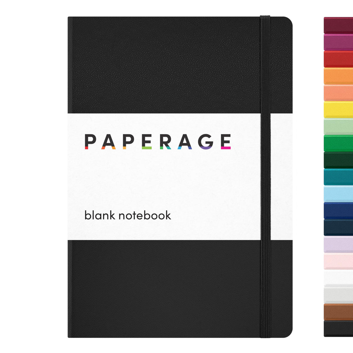 PAPERAGE Lined Journal Notebook, Hardcover Journal for Women & Men, 160 Pages, (5.6 in x 8 in), College Ruled Journaling Notebook for Work, School Supplies & Note Taking, (Black)