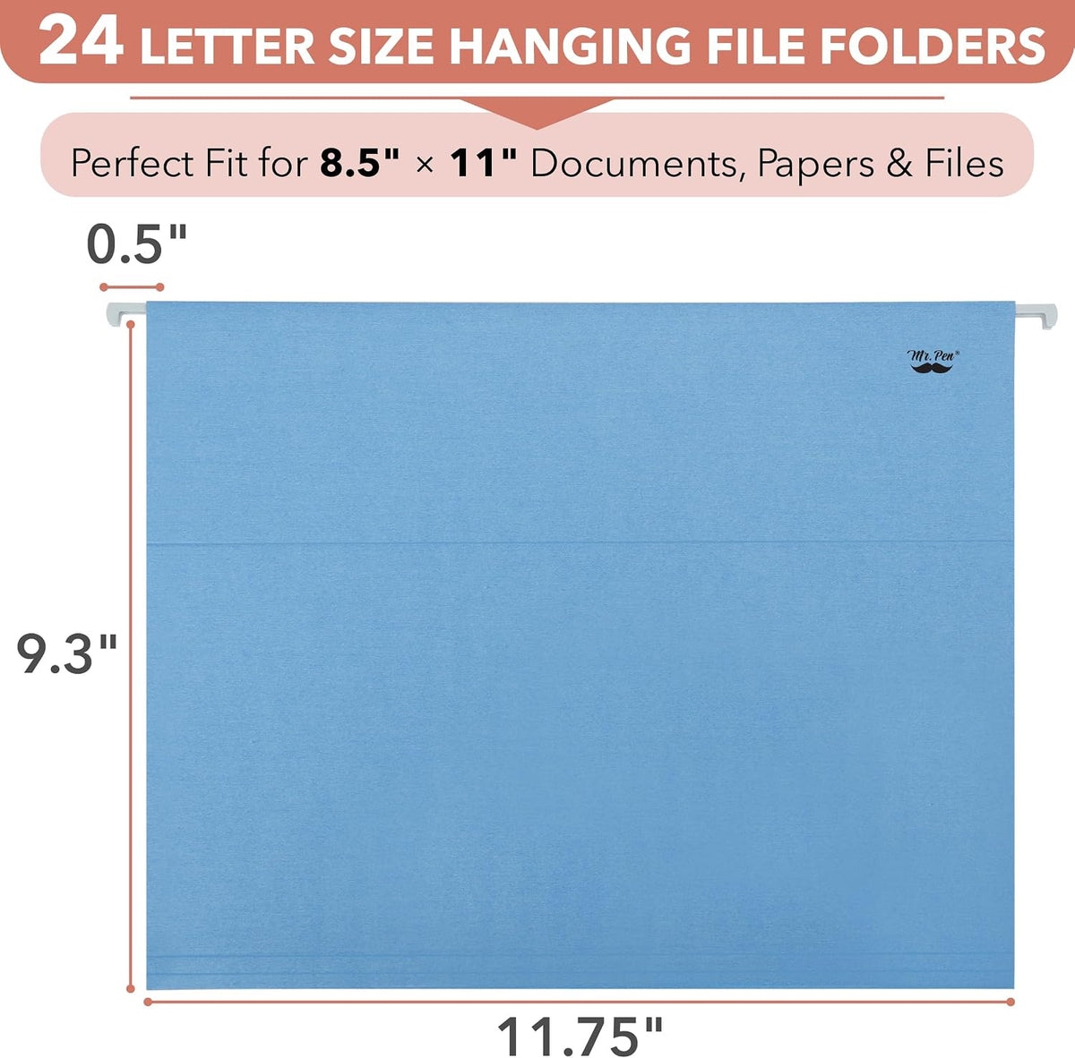 Mr. Pen- Hanging File Folders Bulk, 24 Pack, Letter Size File Folders