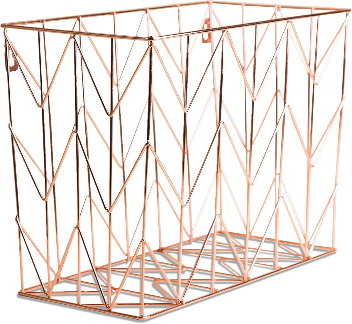 U Brands Hanging File Desk Organizer, Rose Gold Wire Metal - 854U02-06