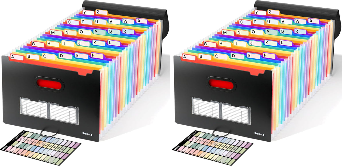 Sooez Accordion File Organizer, 26-Pocket Expanding File Folder Letter Size