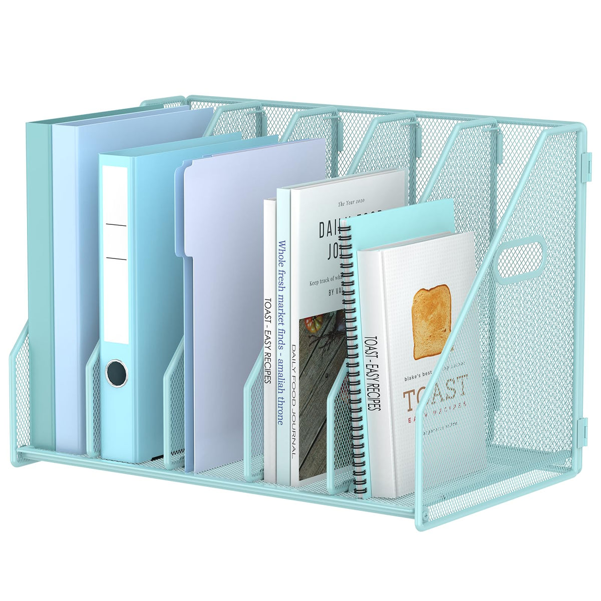 MINDEPOT Desk File Organizer Folder Holder with 5 Vertical for Office Black