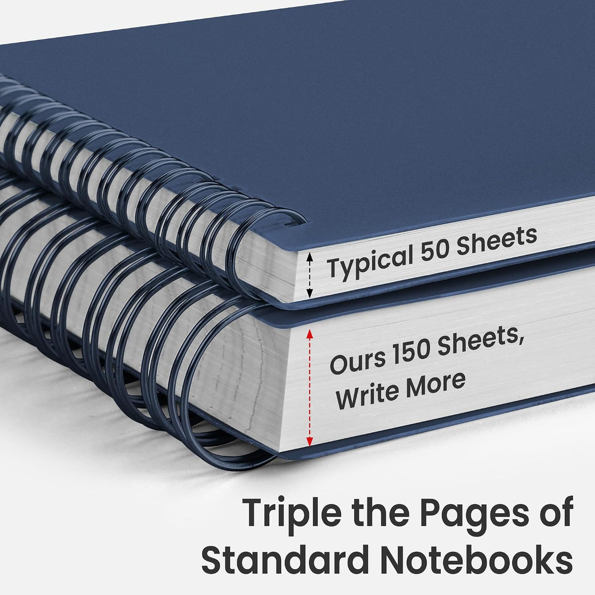 EMSHOI Lined Spiral Journal Notebook, 300 Pages, A4 Size (8.2'' x 11.2'')